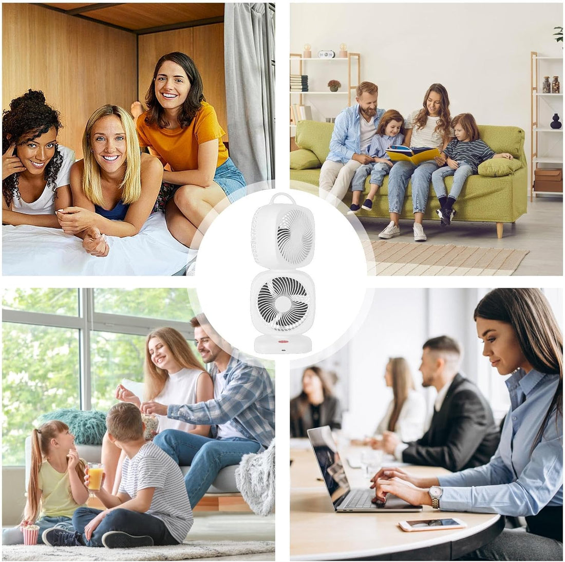 Table Top Fans - Dual Head Small Table Fan | 350 Degrees Oscillation Small Room Fan